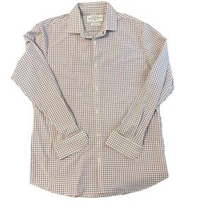 MIZZEN+MAIN Shirt Men's Long Sleeve XL White Trim Fit‎ Tattersall Check